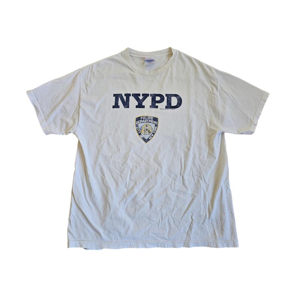 NYPD 2001 T-Shirt White Navy Blue Sz XL Murina Brand